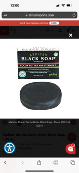 African Cocoa Butter Black Soap – Natural, Hydrating, and Deep Cleansing for Radiant Skin-3.5 OZ